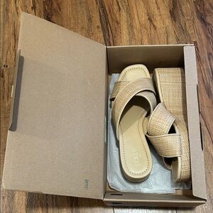 J. Crew Beige Woven Wedge Sandals